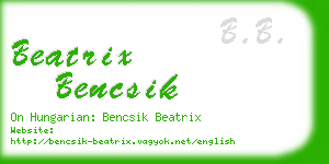 beatrix bencsik business card